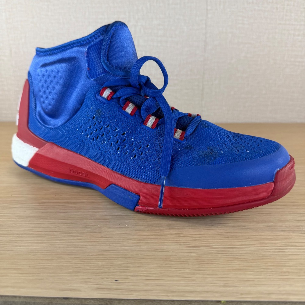Adidas Crazylight Boost Mid Blue Red White Basketball Shoes Q16892 Mens 12